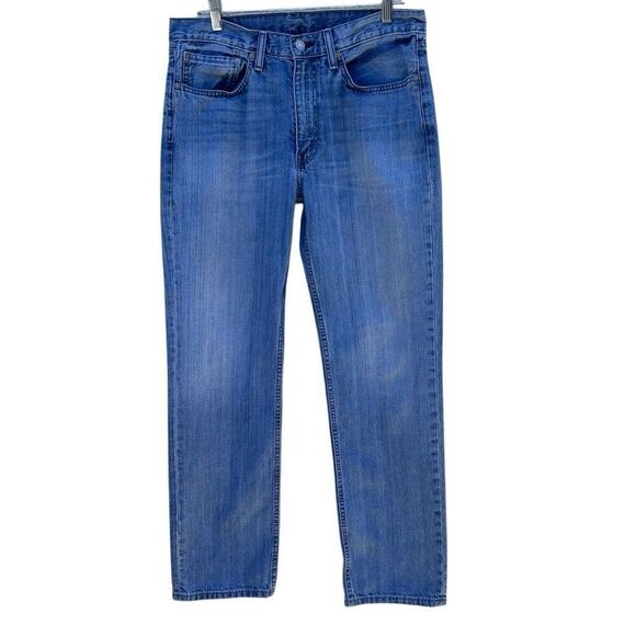 Levi's 514 Denim Jeans Men's Size 34x32 Blue Classic Straight Fit Zip Fly Flex - Picture 1 of 13